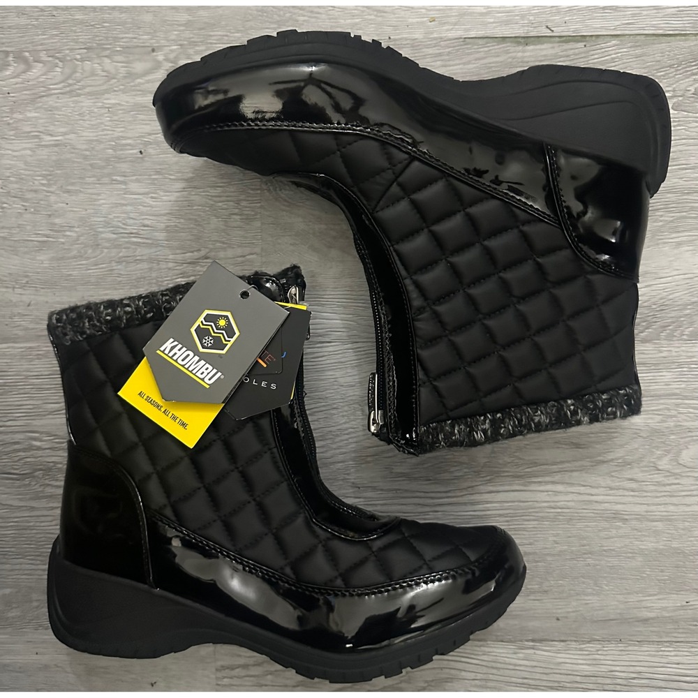 Khombu Megan Women's 9.5M Black Waterproof Winter Boots Thermolite Quilted NWT